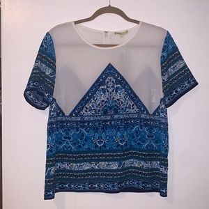 Gianni Bini blue and white print top